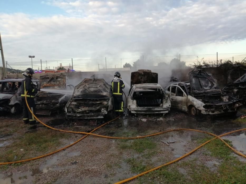 Incendio en el depósito de vehículos de Sant Josep