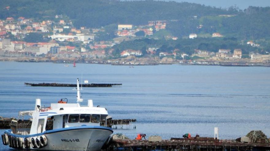 En rojo, las zonas productoras de infaunales cerrada en las rías de Vigo, Pontevedra y Arousa.