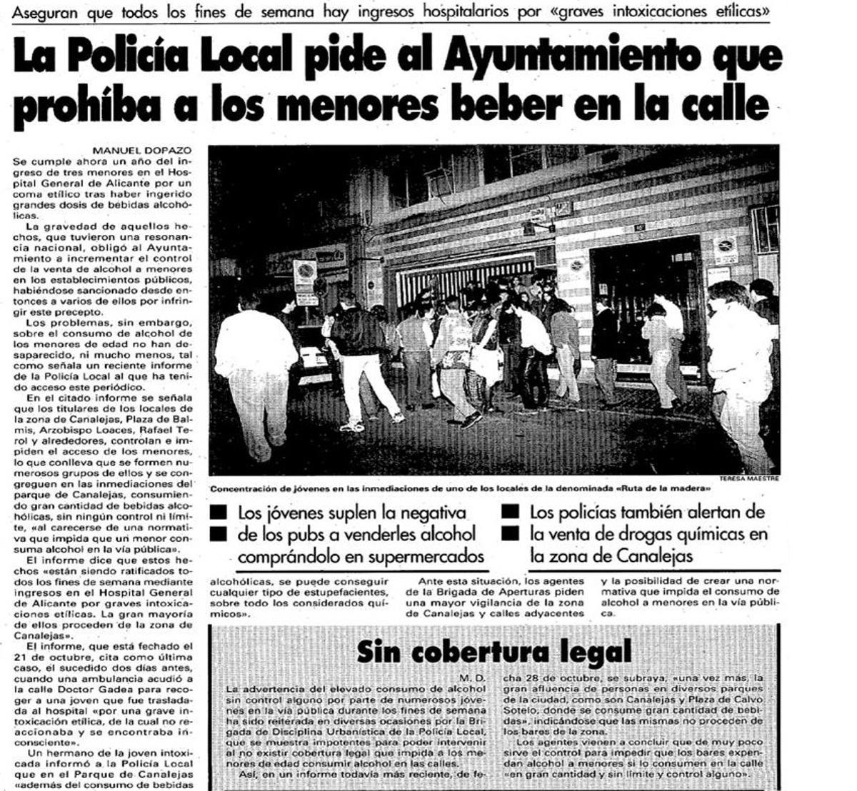 Recorte de prensa de 1996 sobre problemas en la Ruta de la Madera.