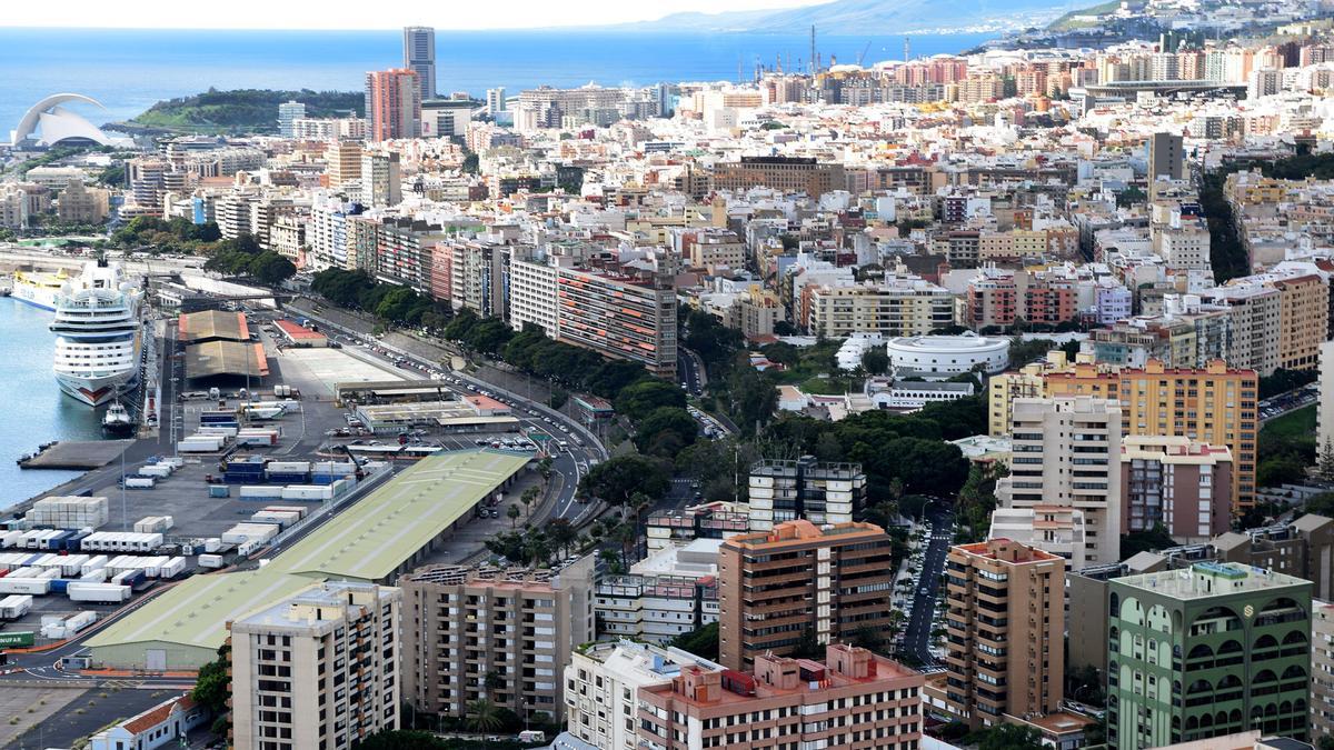 Vista panorámica de Santa Cruz de Tenerife.