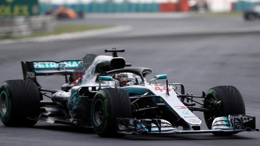 Hamilton, en el circuito de Hungaroring.