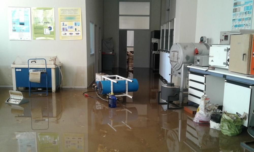 Inundación en el campus de Gijón