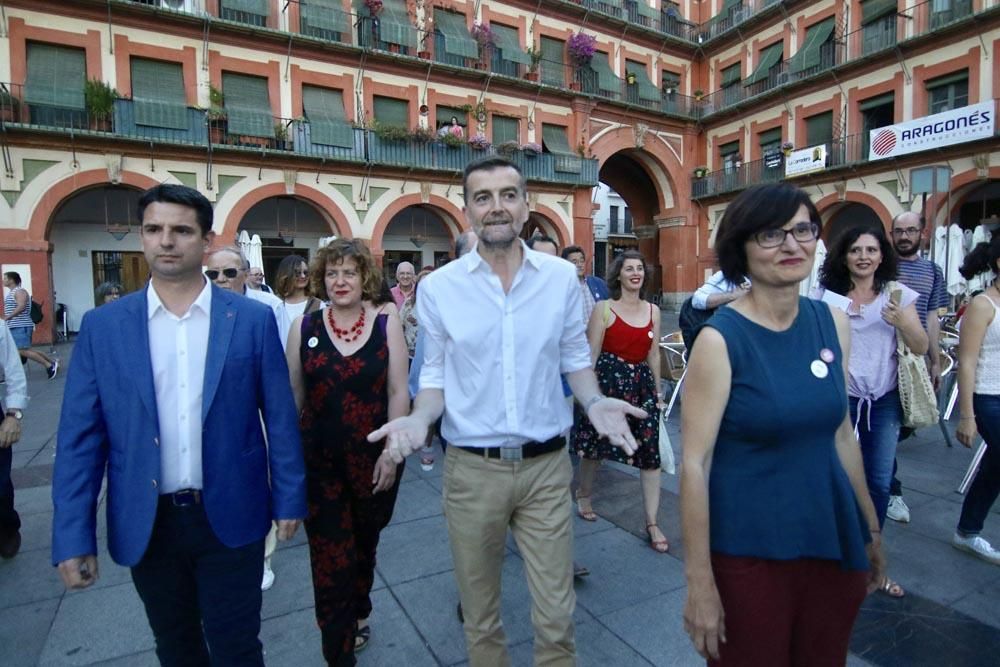 Antonio Maíllo y Pedro García en el mitin de IU en Córdoba