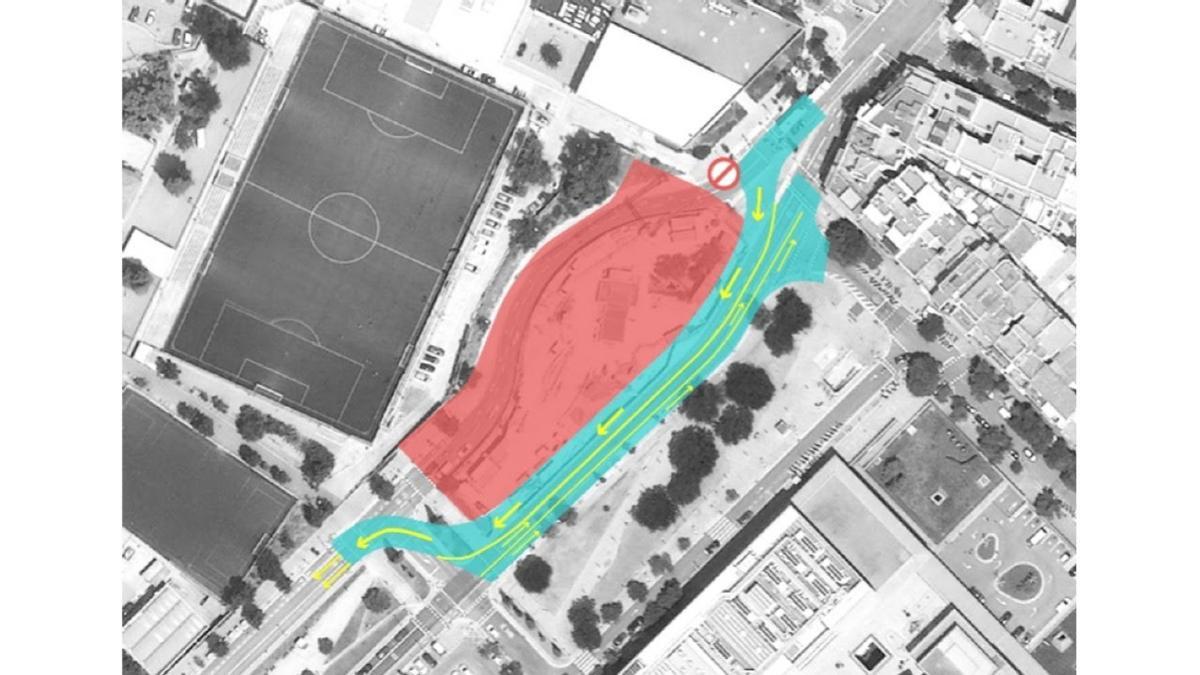 Tramo afectado por las obras en la estación L9 de Guinardó-Sant Pau.