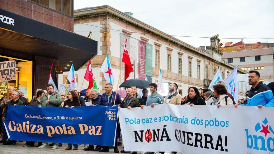 Vigo acoge una concentración contra la guerra «imperialista» convocada por la Plataforma Galiza pola Paz