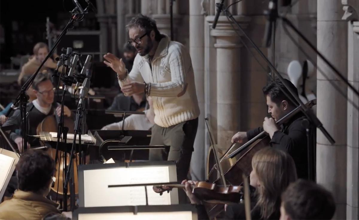 Un momento de la grabación del disco en la Iglesia de San Agustín de Kilburn (Londres)