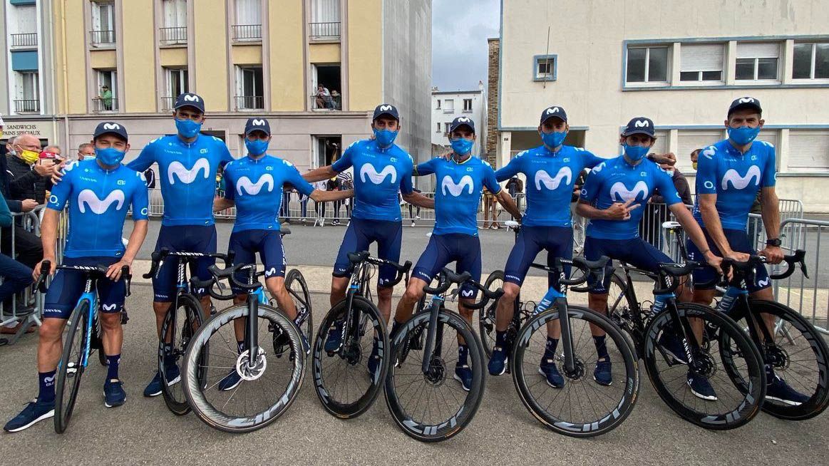 El equipo Movistar en Brest