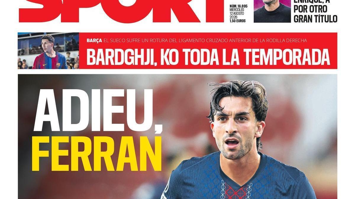 Esta es la portada de SPORT de hoy miércoles, 12 de agosto de 2026