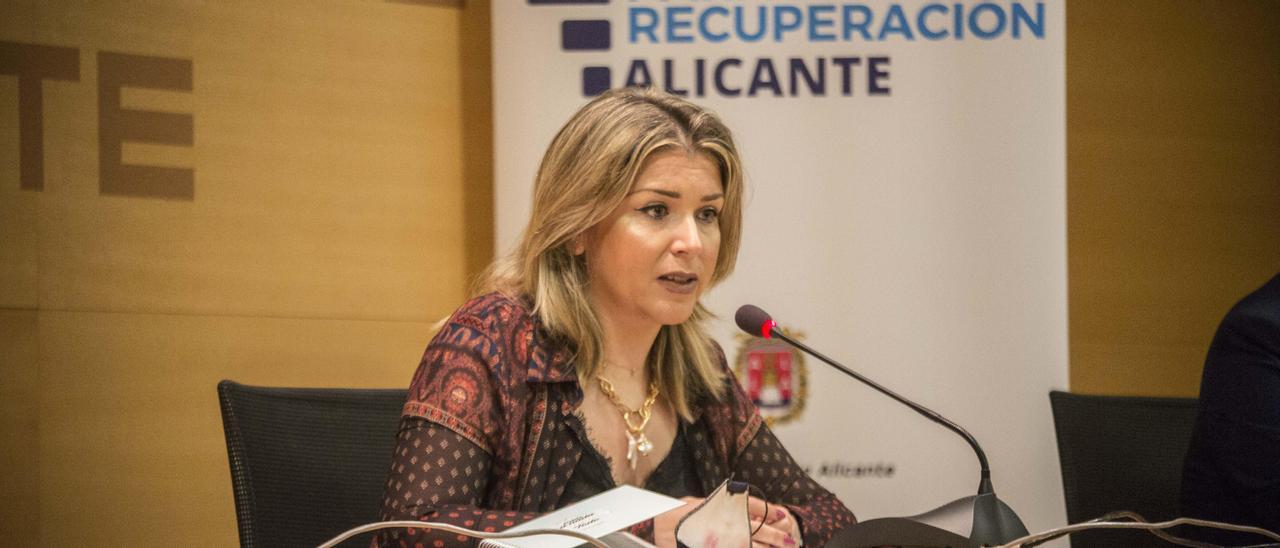 Mari Carmen Sánchez, en un acto de la comisión de recuperación