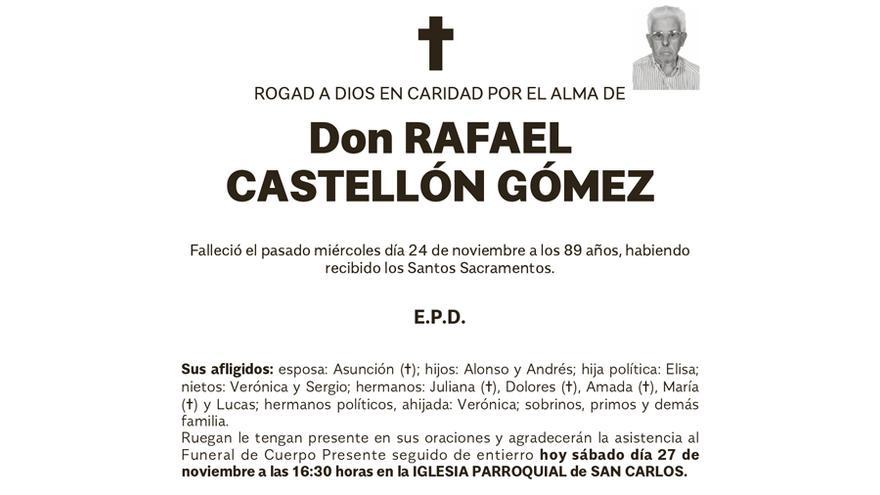 Esquela Rafael Castellón Gómez