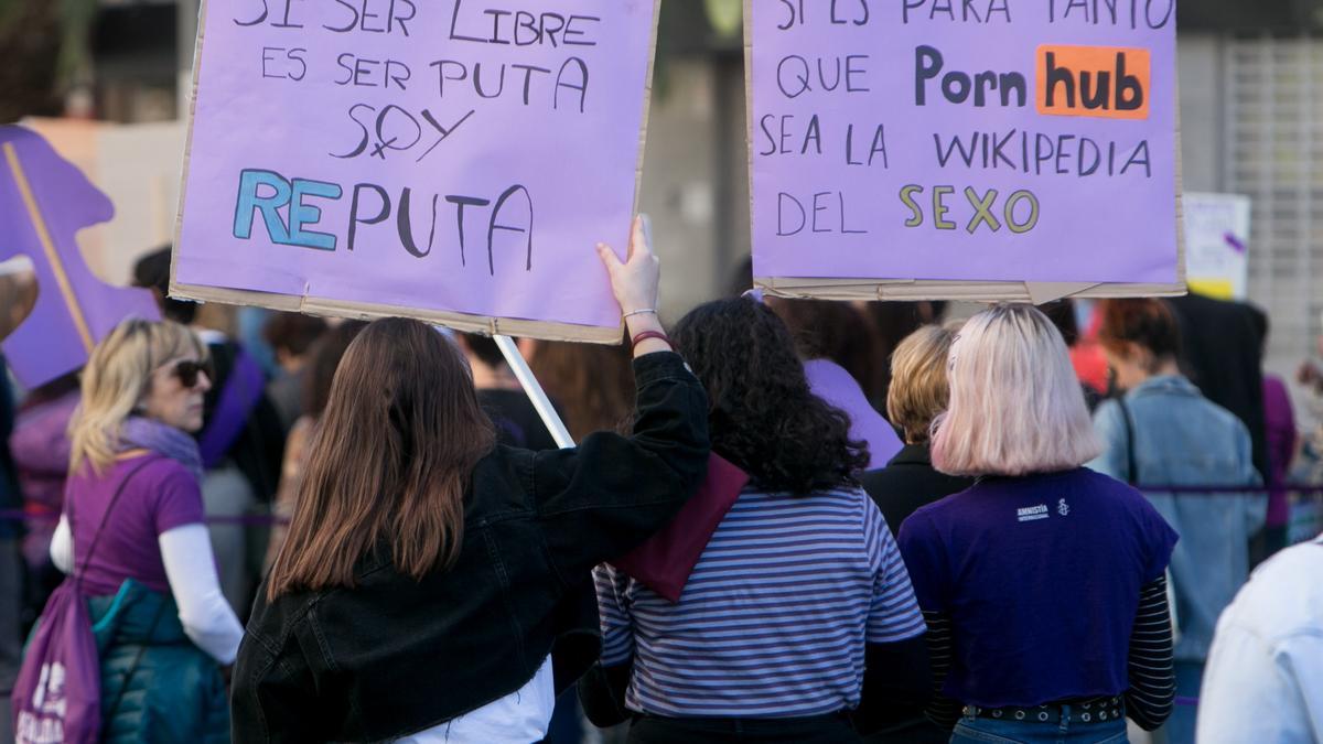 Imagen captada durante la manifestación del 8 de marzo de 2020 en Alicante.