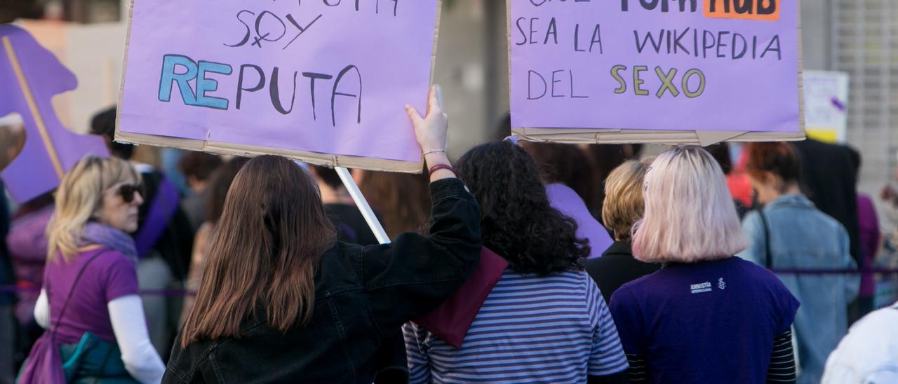 Imagen captada durante la manifestación del 8 de marzo de 2020 en Alicante.