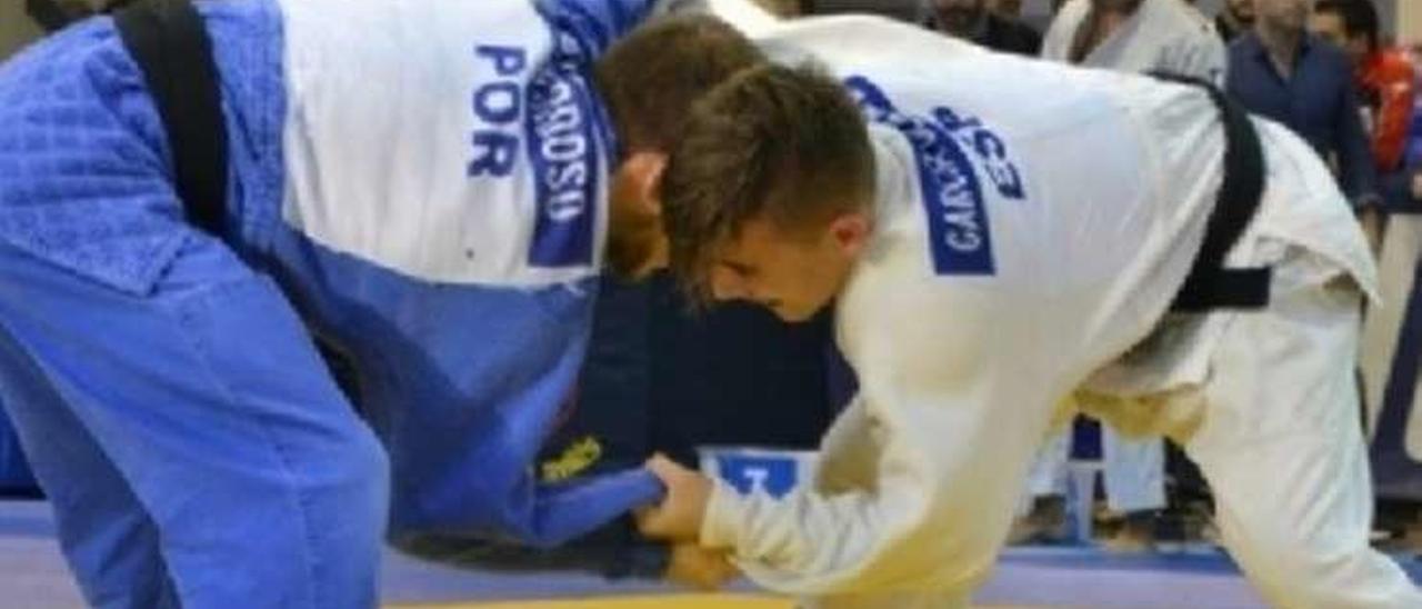 David García, del Judo Avilés, durante su combate.