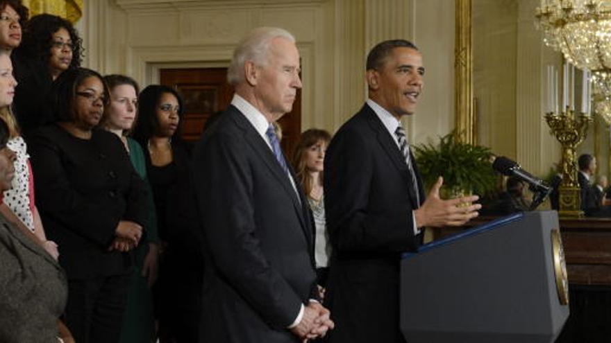 Obama, en rueda de prensa con Biden.