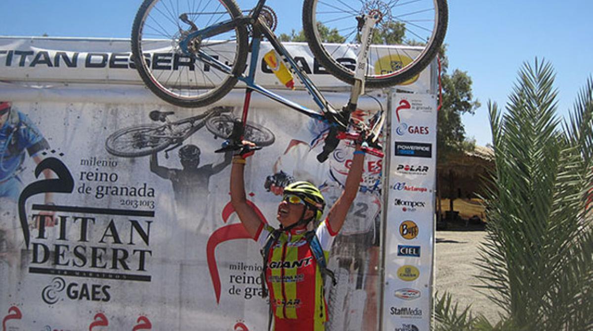 Ramos celebra la victòria d’etapa. Ramos celebra la victòria d’etapa.
