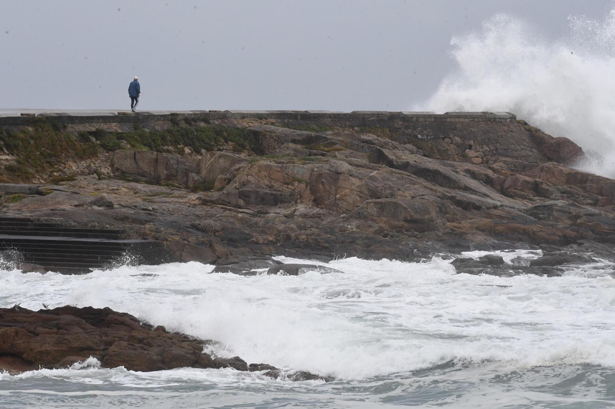 El temporal de viento se deja sentir en A Coruña