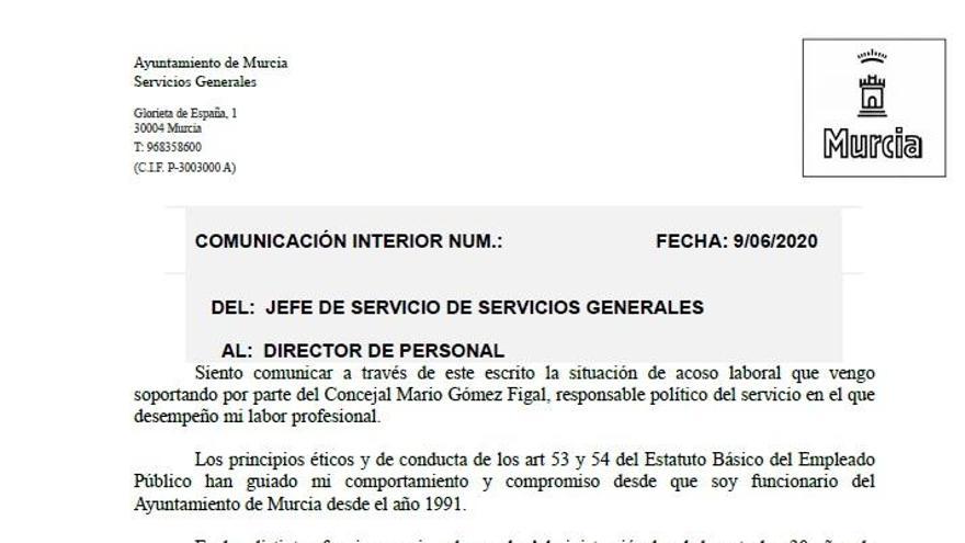 Texto íntegro de la denuncia de un funcionario a Mario Gómez