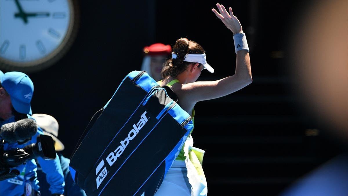 Garbiñe Muguruza se despidió en Melbourne.