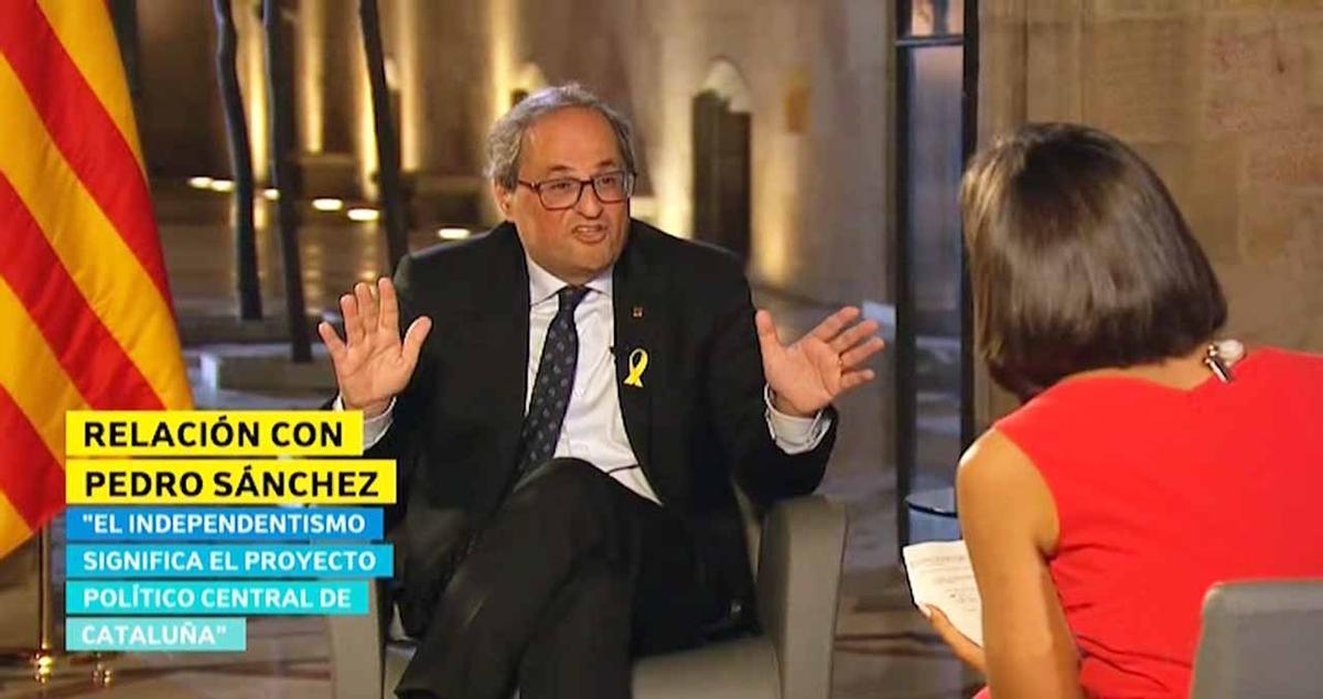 Quim Torra con Ana Pastor (’El objetivo’).