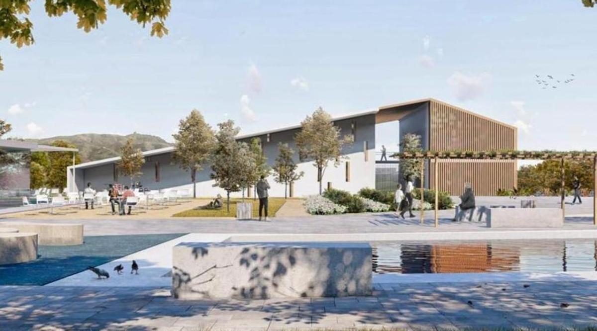 Infografía del edificio de usos múltiples proyectado en la plaza de Campanillas.