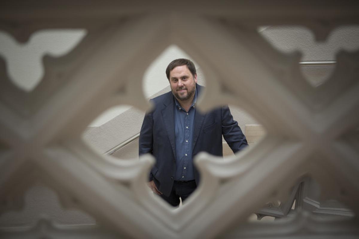 Oriol Junqueras, a l’Ajuntament de Sant Vicenç dels Horts.