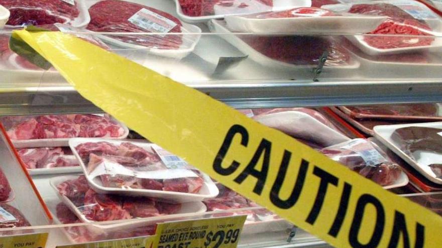 Un supermercado de Nueva York precintado durante la crisis de las &#039;vacas locas&#039; en 2003.