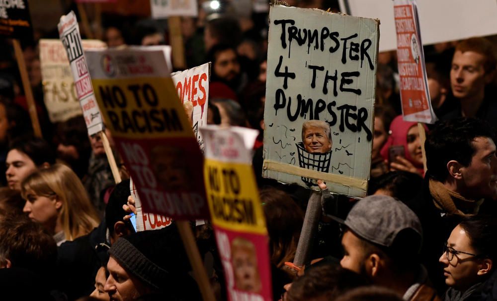 Protestas en Londres contra el veto de Trump