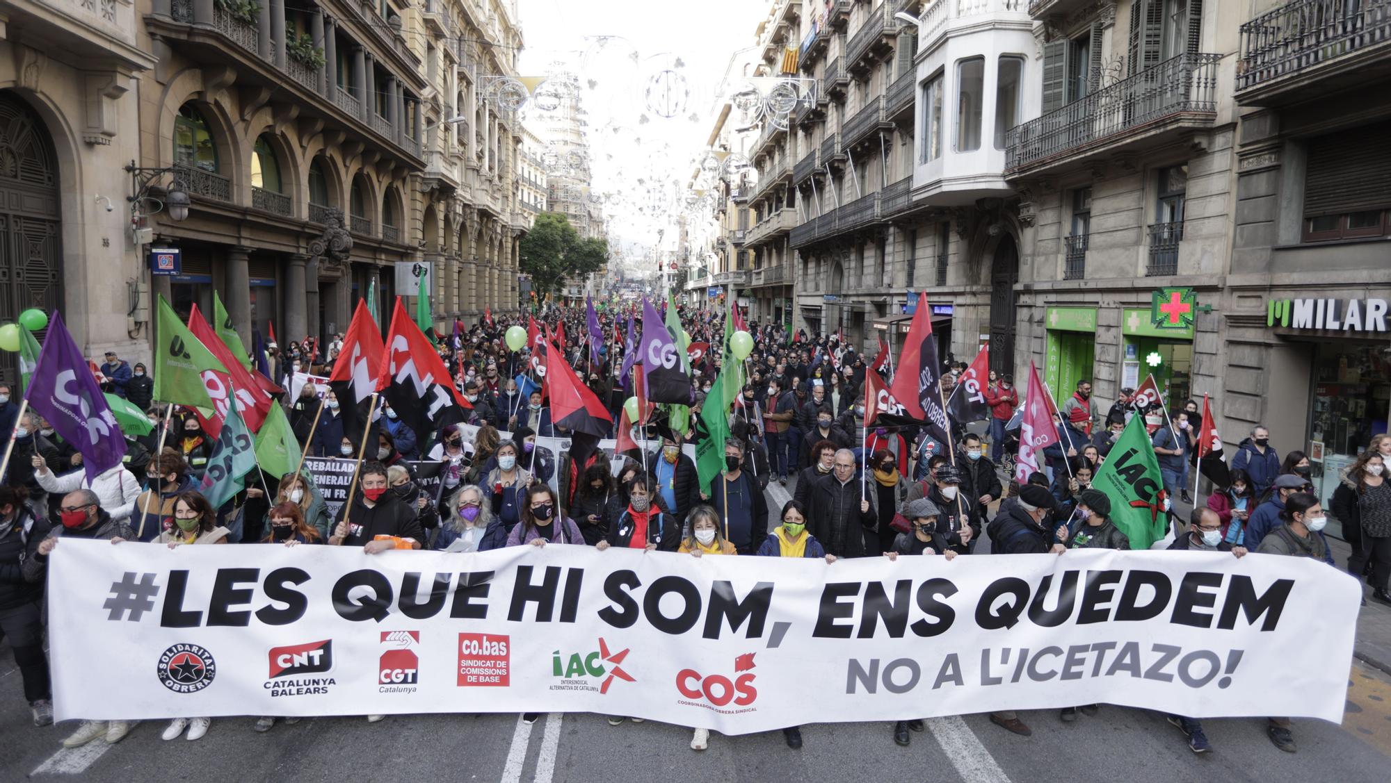 Manifestación interinos en Barcelona