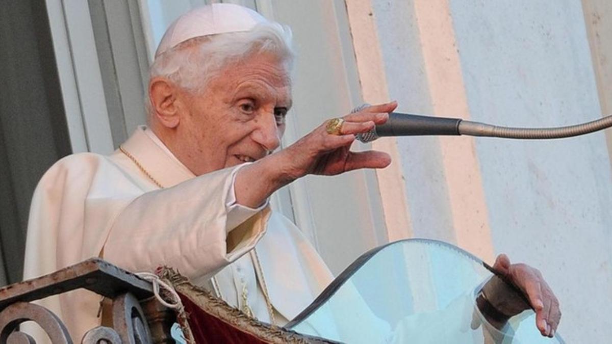 Benedicto XVI, en la alocución en Castel Gandolfo, en febrero del 2013, tras su renuncia.