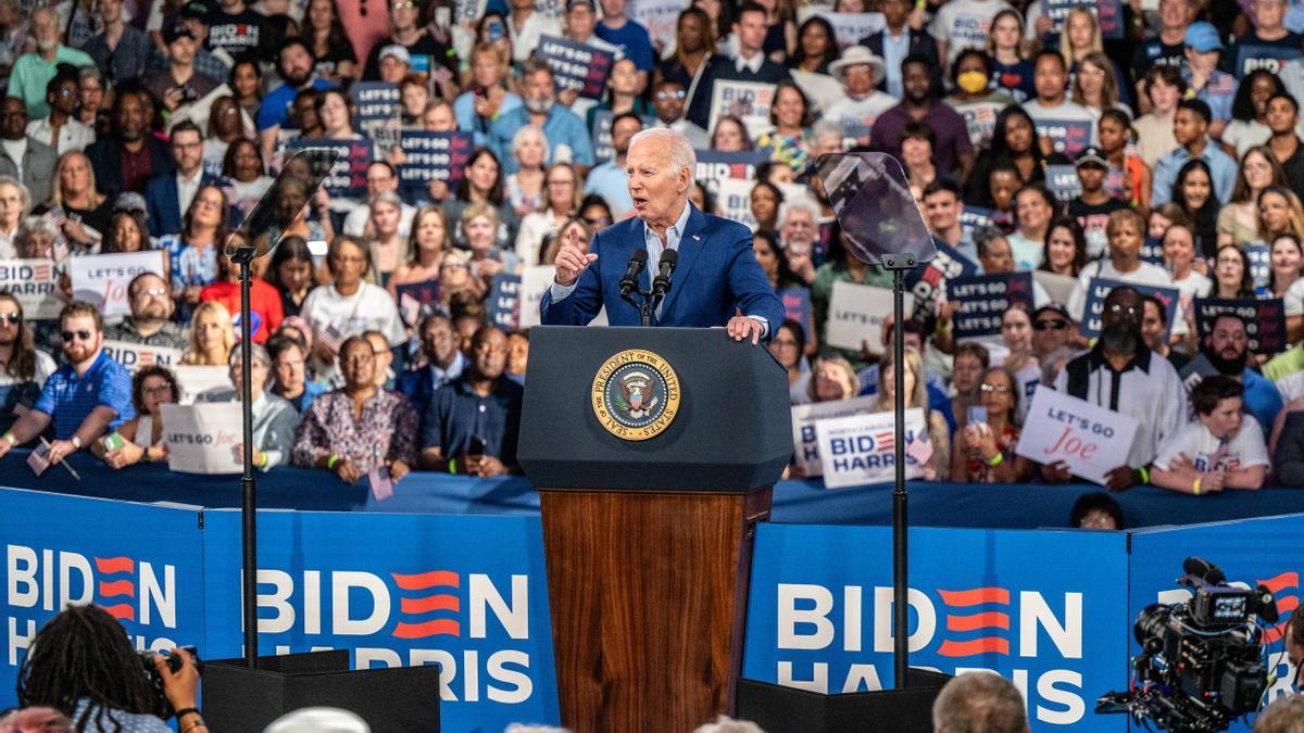 Biden, durante uno de sus actos de campaña electoral.