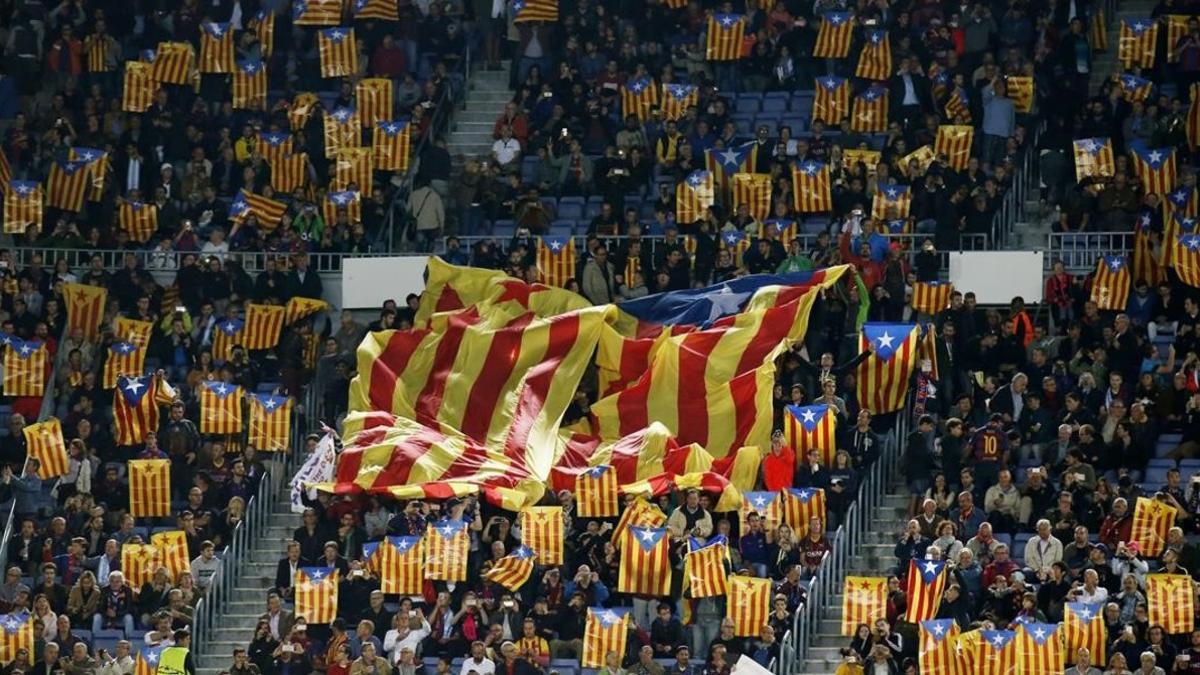 Estelades en abundancia en el Camp Nou en el Barça-City.