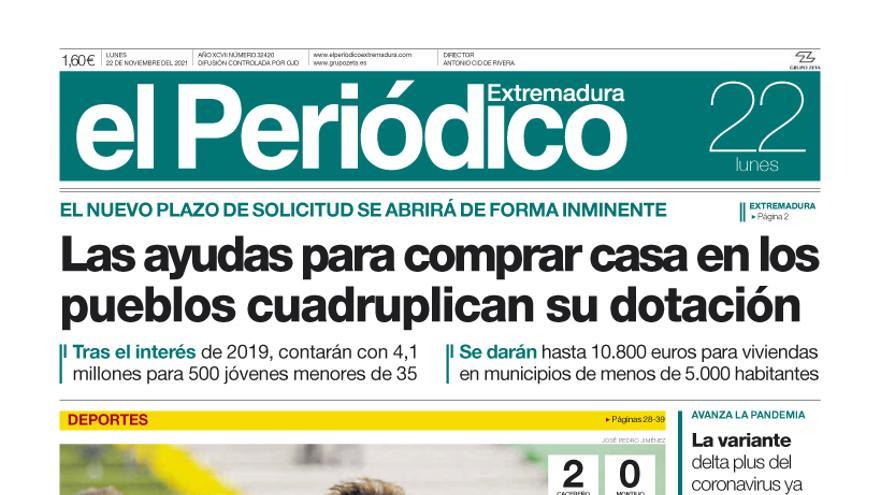 Consulta la portada correspondiente al día 22 de noviembre del 2021