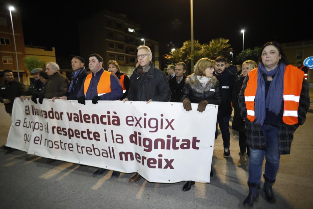 Protesta de citricultores en Castelló