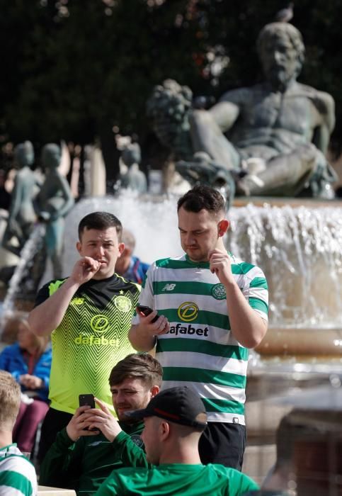 Los aficionados del Celtic invaden València