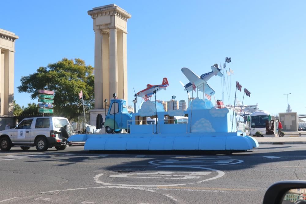 Las carrozas se preparan para la cabalgata de Málaga