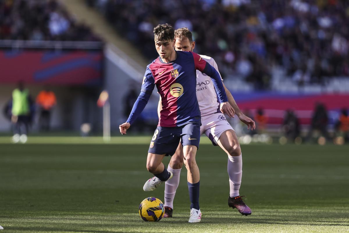 Pedro Gonzalez Pedri of FC Barcelona in action during the Spanish league, La Liga EA Sports, football match played between FC Barcelona and Girona FC at Estadi Olimpic Lluis Companys on March 30, 2025 in Barcelona, Spain. AFP7 30/03/2025 ONLY FOR USE IN SPAIN. Javier Borrego / AFP7 / Europa Press;2025;Soccer;Sport;ZSOCCER;ZSPORT;FC Barcelona v Girona FC - La Liga EA Sports