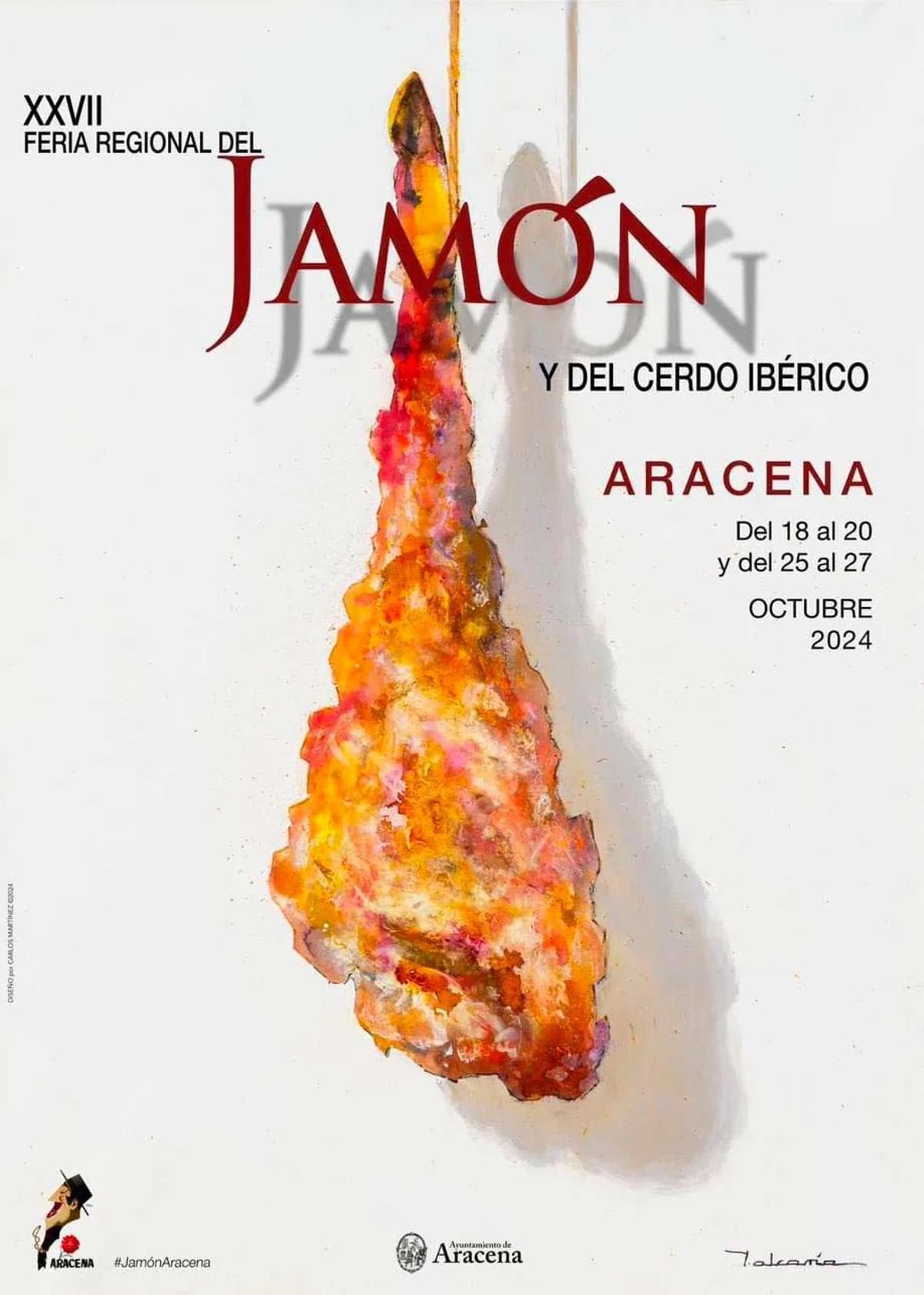 Cartel de la Feria del Jamón de Aracena 2024