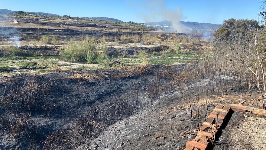 Declarado un incendio forestal cerca del río Albaida