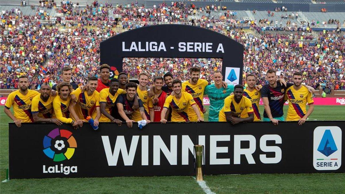 El Barça puso el colofón a la pretemporada con 'La Liga-Serie A Cup'