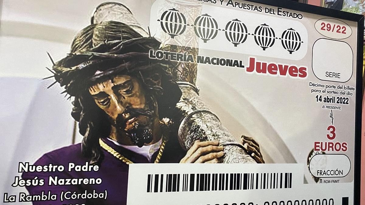 El Nazareno de La Rambla ilustra el décimo de la lotería del Jueves Santo -  Diario Córdoba