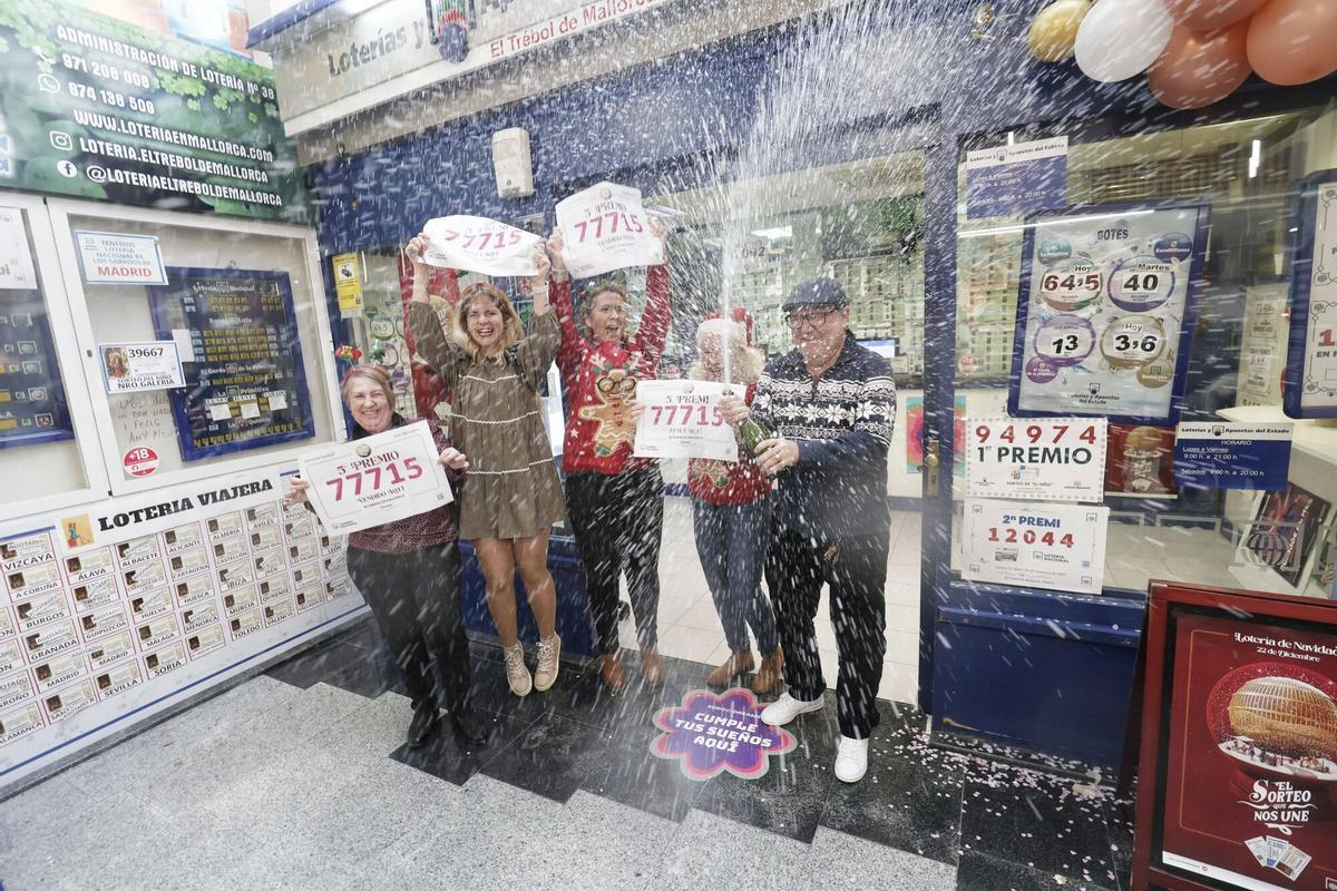 El 77715, segundo quinto premio de la Lotería de Navidad, vendido en Palma