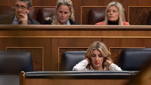 Yolanda Díaz, en el Pleno del Congreso de los Diputados.