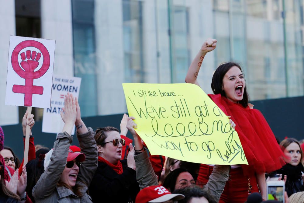 Demonstrators take part in a 'Day Without a ...