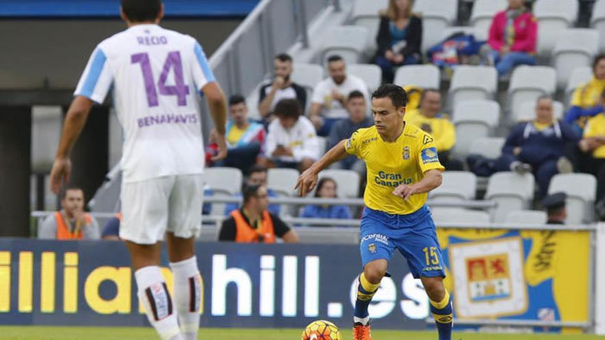 Roque Mesa, en el duelo contra el Málaga CF.