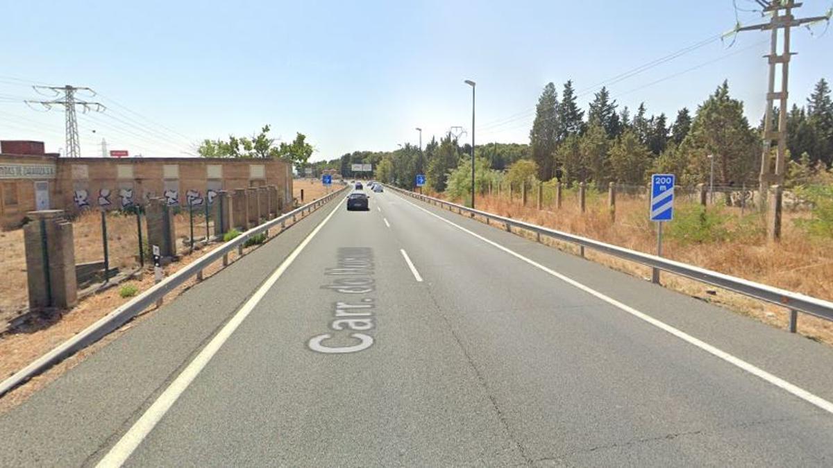 Tramo de la carretera N-330 donde la Guardia Civil auxilió a la mujer
