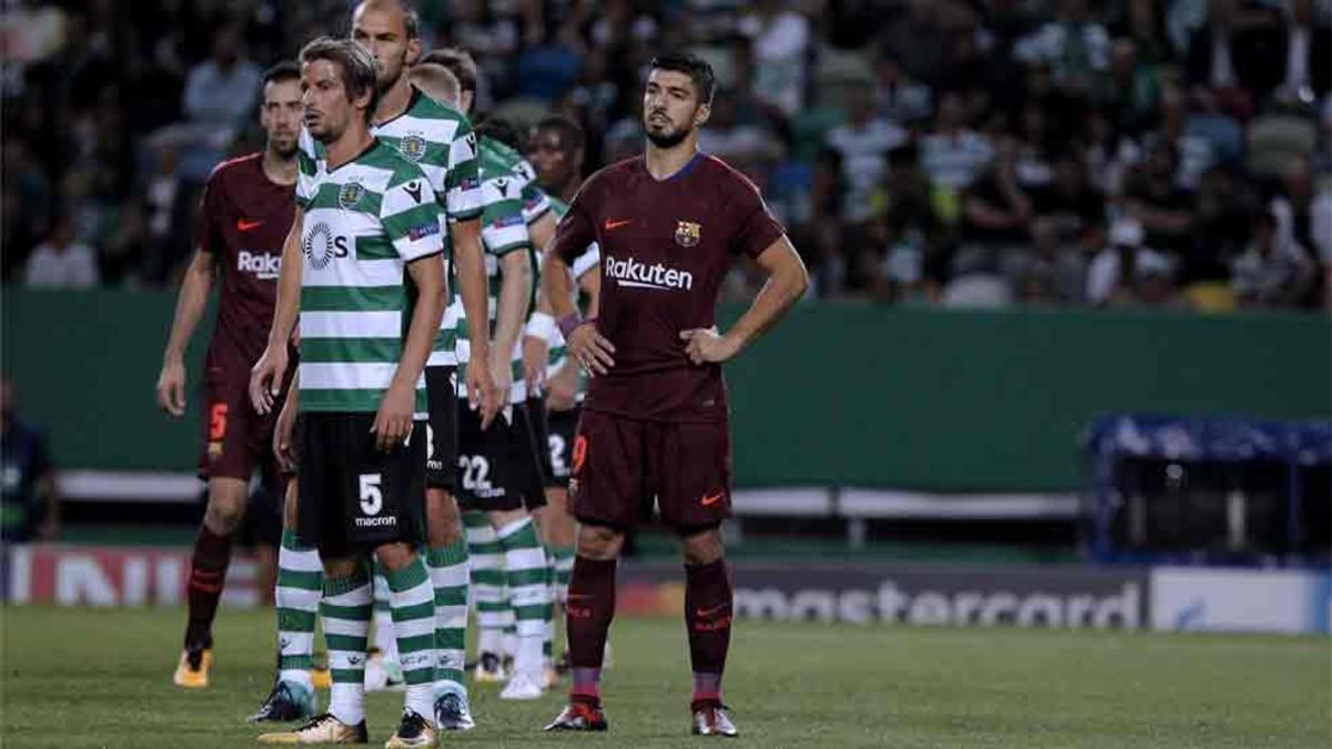 Luis Suárez fue sustituido en el Sporting - Barcelona