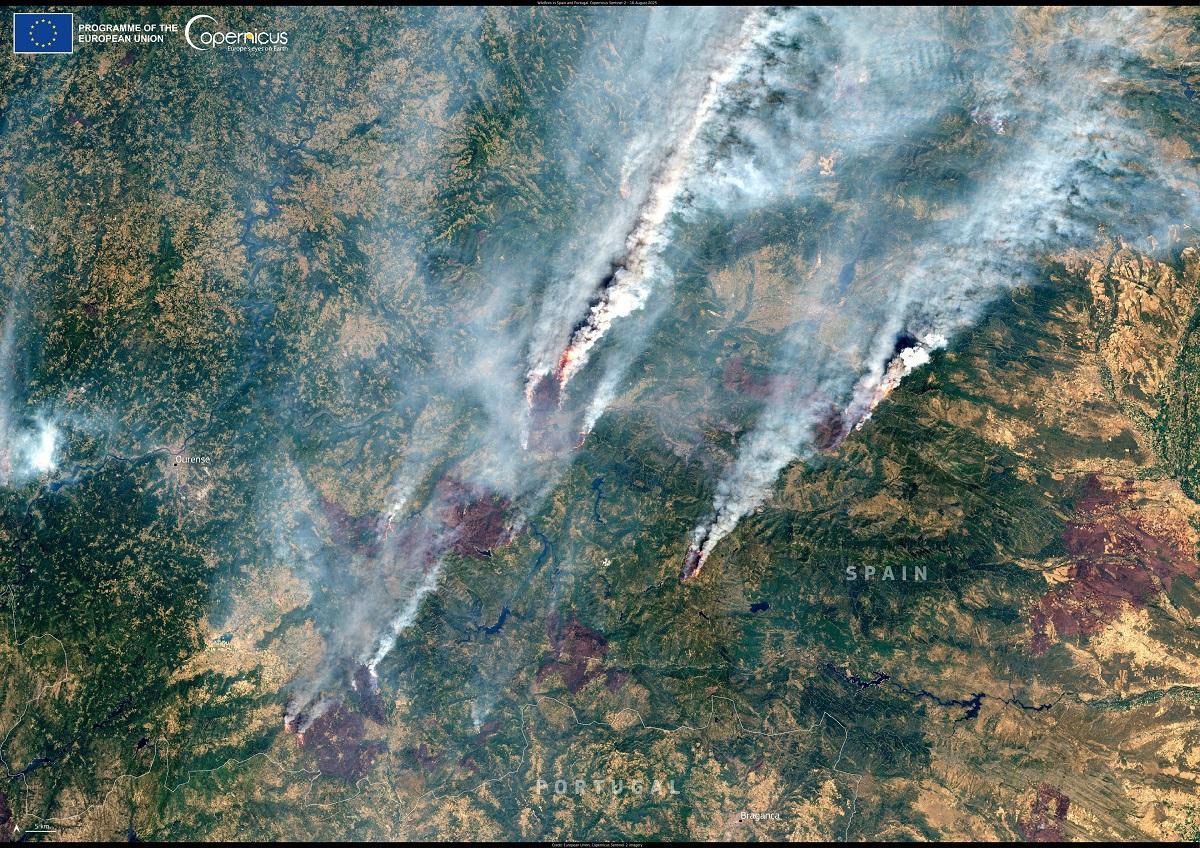 Situación de los incendios activos en Galicia el miércoles 20 de agosto