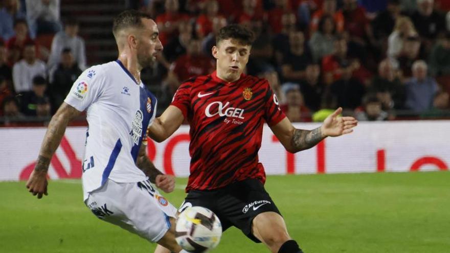 Gio González, jugador del Real Mallorca, en un partido frente al Espanyol.