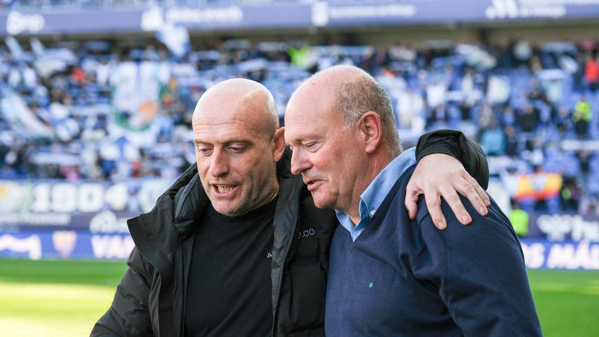 Julián Calero y Pepe Mel, entrenadores del Burgos y del Málaga CF, respectivamente.