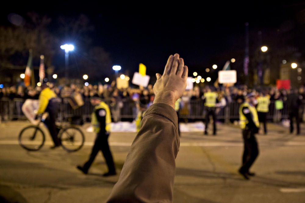 Protestas antes de un mitin de Donald Trump